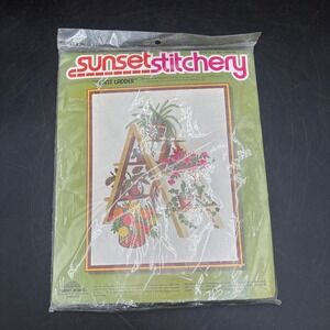 Vtg 1977 Sunset Stitchery Plant Ladder Crewel Embroidery Kit 2854 NIP MCM